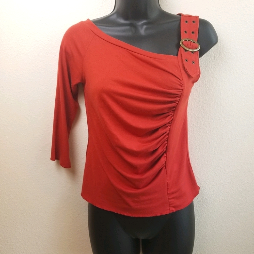 Vintage Unique Rust Orange Top  Medium